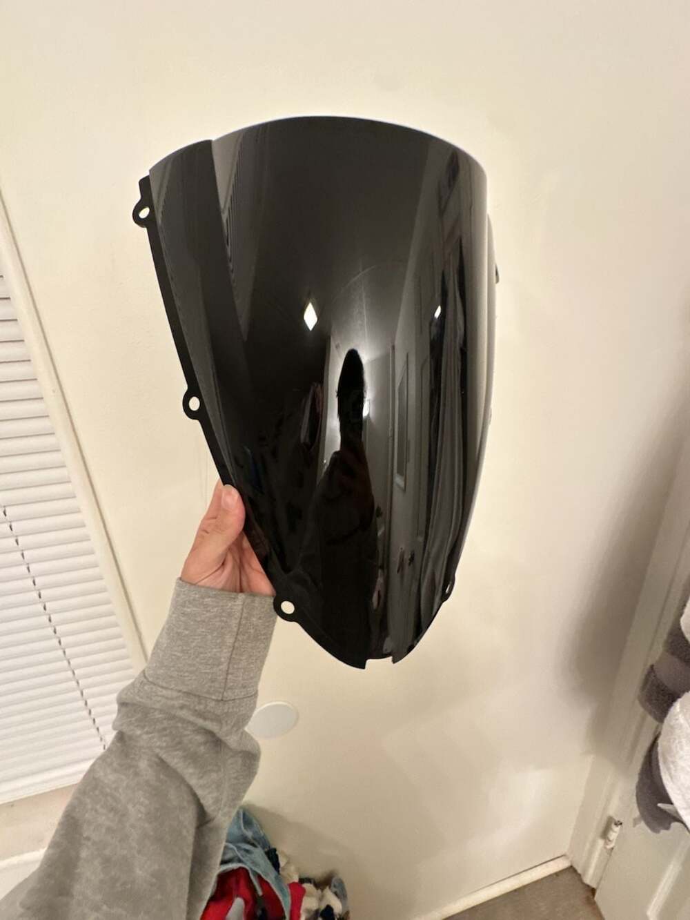 Black Aftermarket Motorcycle Windscreen for Kawasaki Ninja ZX6R (2005-2008) and